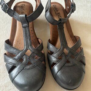 Cobb Hill Audrey T-Strap Gunmetal Gray Sandals Size 8